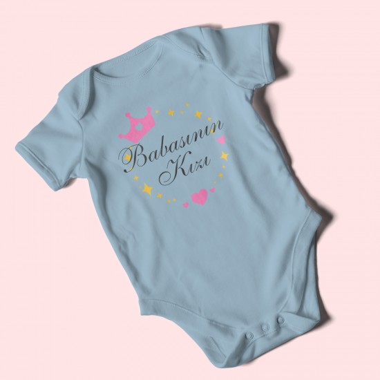Babasının Kızı Baskılı Bebek Zıbını Çıtçıtlı Body 8 Renk | %100 Pamuk – Kişiye Özel