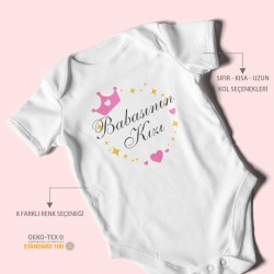 Babasının Kızı Baskılı Bebek Zıbını Çıtçıtlı Body 8 Renk | %100 Pamuk